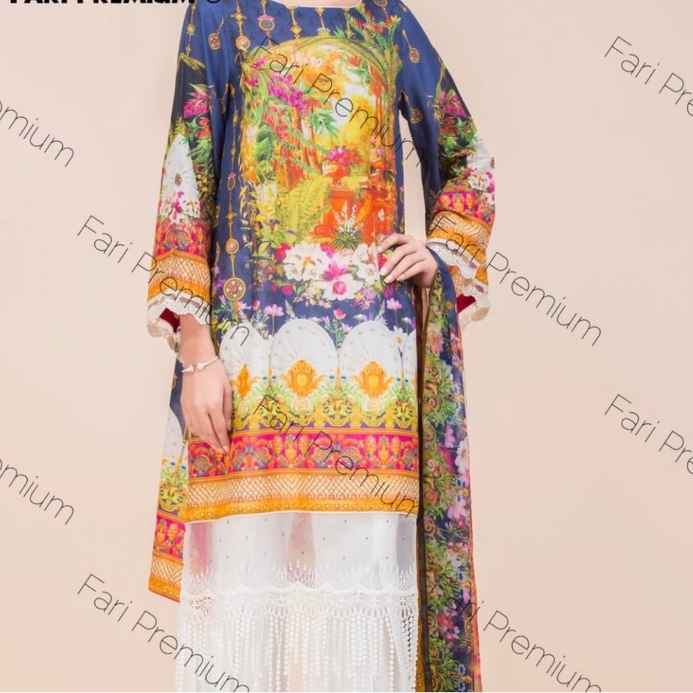 Almirah Junaid Jamshed Pakistani Ready-Made Cotton Chiffon Shalwar Kameez XS/36